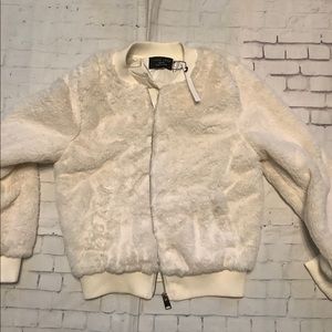 Winter coat Love Tree faux fur jacket juniors medium white soft NWT